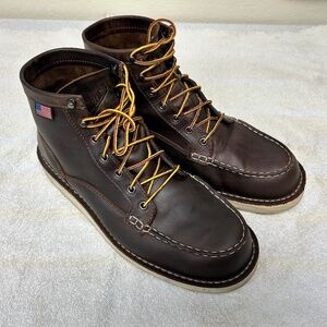 Danner Bull Run Moc Toe wedge 6", brown, size 11.5